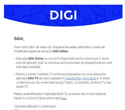 Adio DIGI Online: de ce DIGI TV rămâne singura opțiune pentru abonați Adio DIGI Online: de ce DIGI TV rămâne singura opțiune pentru abonați