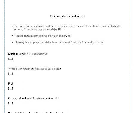 ANCOM cere introducerea fișei de sinteză pentru abonamentele de telefonie, internet și televiziune pentru a asigura transparența comercială