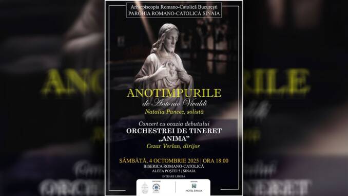 Concert pentru pace la Sinaia susținut de Orchestra de Tineret ANIMA, sub bagheta dirijorului Cezar Verlan, cu solista Natalia Pancec