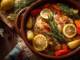 Pui întreg cu ierburi aromate și felii de lămâie la cuptor — rețetă ușoară cu pui și legume