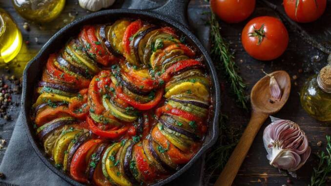 Ratatouille țărănesc cu ierburi și ulei de măsline — rețetă gustoasă și simplă