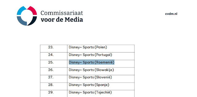 Disney+ Sports a obținut licența din Olanda și poate fi difuzat în România, deschizând astfel piața televiziunii sportive Disney+ Sports a obținut licența din Olanda și poate fi difuzat în România, deschizând astfel piața televiziunii sportive
