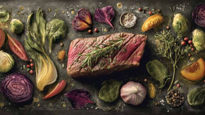 Friptură de vită suculentă cu ierburi și legume la cuptor, instrucțiuni pas cu pas