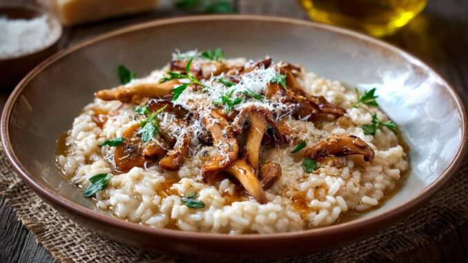 Risotto cremos cu ciuperci și parmezan — rețetă ușoară și recomandări pentru o textură ideală Risotto cremos cu ciuperci și parmezan — rețetă ușoară și recomandări pentru o textură ideală