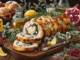 Ruladă de pui aromată cu ierburi și lămâie, umplutură din pesmet și parmezan