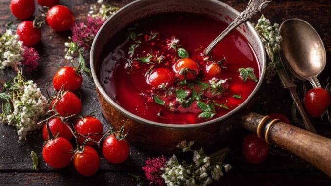 Supă de roșii parfumate cu busuioc proaspăt – rețetă ușoară și catifelată
