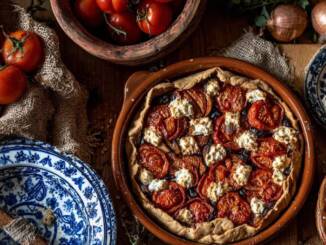 Tartă țărănească cu roșii și brânză de capră — rețetă ușoară și crocantă