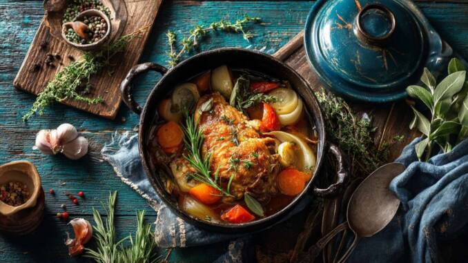 Tocană de pui cu legume și ierburi aromatice — rețetă ușoară și sugestii de servire