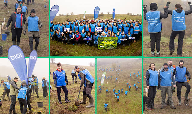 DIGI Group și Act For Tomorrow au plantat 5.200 de puieți la Vânătorii Mici pentru Pădurea DIGI