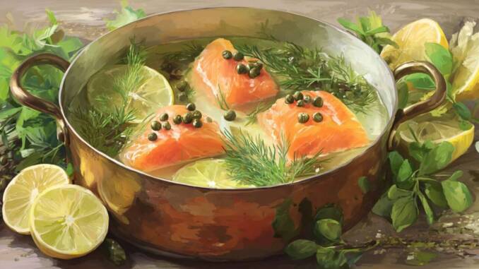 File de somon cu ierburi, lămâie și capere – preparat rapid și suculent