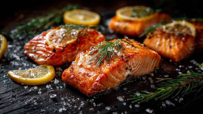File de somon la cuptor aromat cu lămâie și ierburi pentru o cină rapidă și sănătoasă