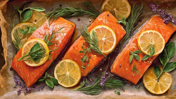 File de somon la cuptor cu lămâie și verdețuri: rețetă ușoară și rapidă
