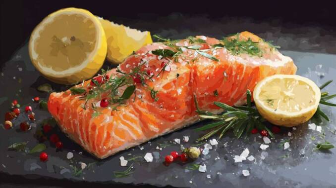 Filet de somon cu suc de lămâie și ierburi aromatice pentru o cină rapidă și plină de savoare