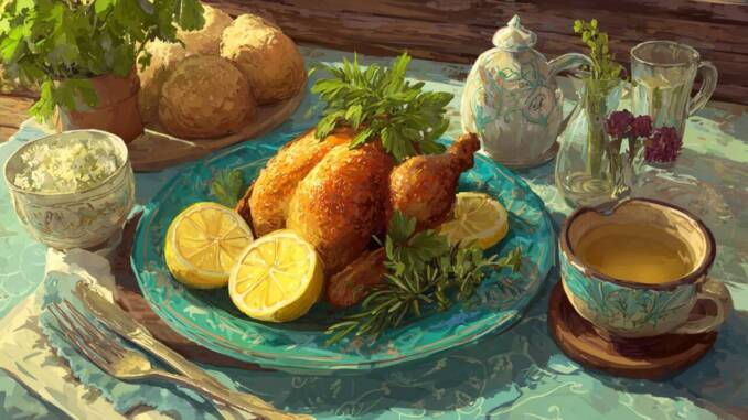 Gătit la cuptor cu lămâie și ierburi aromatice pentru o crustă crocantă și un sos savuros