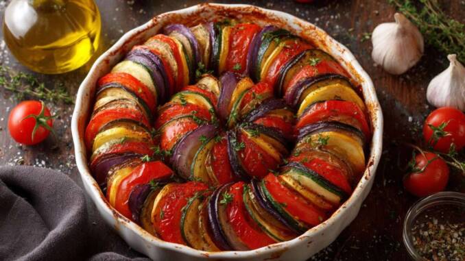 Ratatouille estival cu ierburi și ulei de măsline, rețetă gustoasă și ușor de preparat