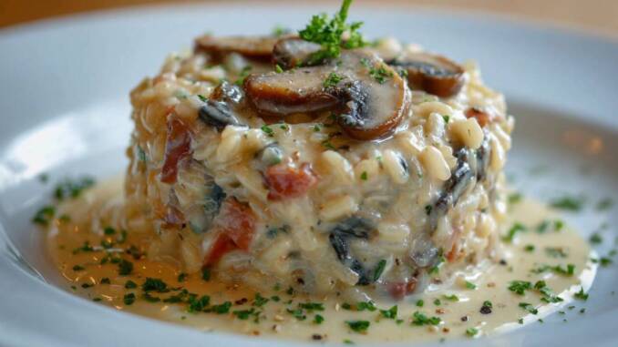 Risotto catifelat cu ciuperci și parmezan: rețetă ușoară pentru un orez all’onda