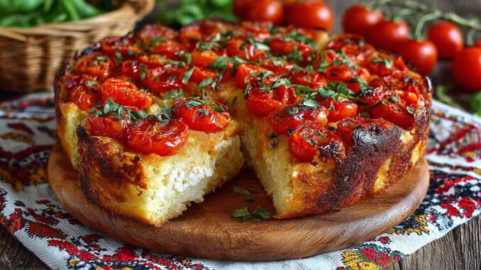 Tartă rustică cu roșii, busuioc și brânză de capră: o rețetă simplă, cu crustă crocantă