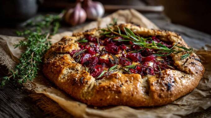 Plăcintă rustică cu roșii și brânză de capră: rețetă ușoară pentru o galette plină de arome