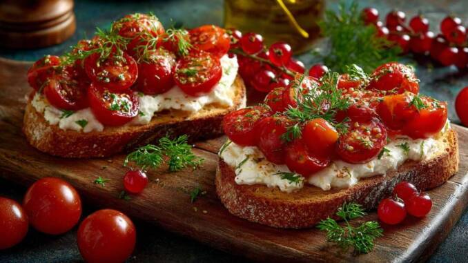 Plăcintă rustică cu roșii și brânză de capră - rețetă ușoară și crocantă