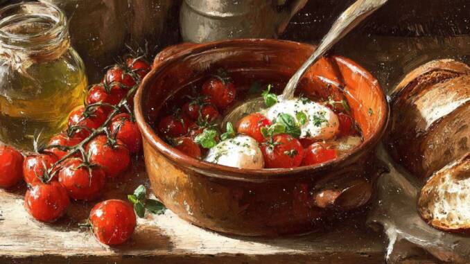 Tartă sătească cu roșii și brânză de capră — rețetă ușoară, pas cu pas