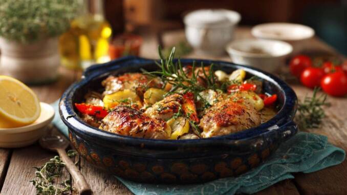 Tocană țărănească de pui cu legume parfumate și sos cremos