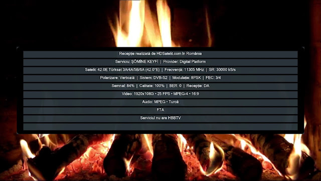 Digiturk reia transmiterea gratuită a Șömine Keyfi pe Türksat 5B: parametrii de recepție pentru România
