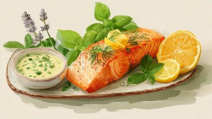 File de somon în sos de lămâie și mărar, rețetă rapidă și suculentă