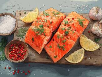 File de somon la cuptor cu lămâie și ierburi: preparat rapid și suculent