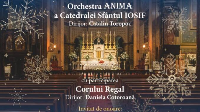Orchestra ANIMA a Catedralei Sfântul Iosif prezintă un concert de crăciun cu Felicia Filip și Corul Regal din București