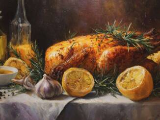 Pulpe de pui la cuptor cu lămâie și ierburi aromatice — piele crocantă și sos plin de savoare