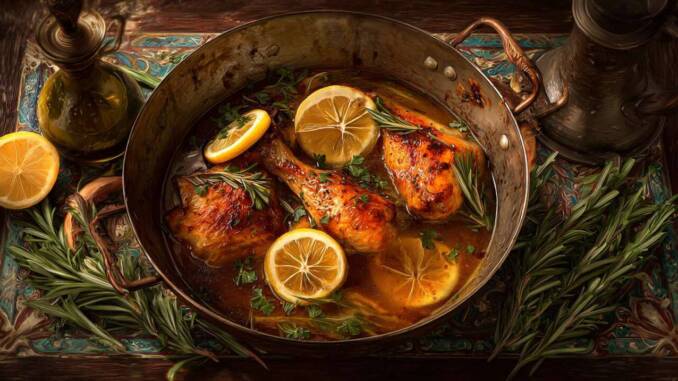 Rețetă de pulpe de pui la cuptor cu lămâie și ierburi aromate pentru o piele crocantă