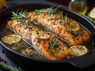 Somon copt cu lămâie și ierburi aromate, rețetă rapidă și suculentă