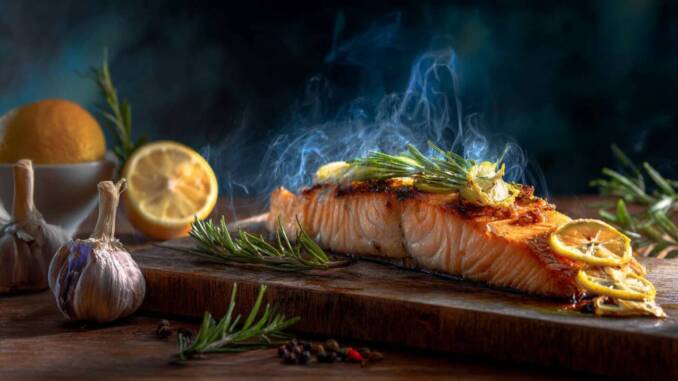 Somon la cuptor cu lămâie și ierburi aromate, rețetă ușoară pentru file fragede
