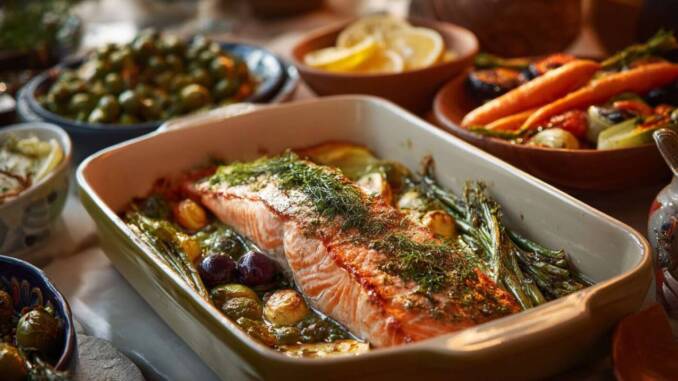 Somon copt cu sos de lămâie și capere, rețetă simplă și delicioasă