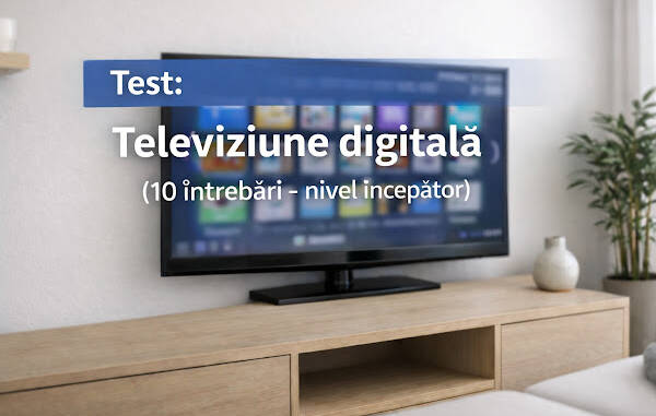Teste scurte privind televiziunea digitală și streaming, cu exemple precum Netflix și YouTube