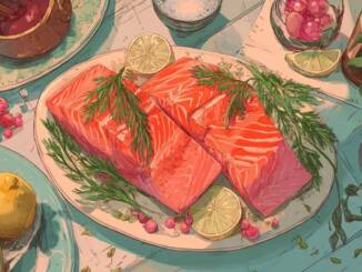 File de somon la cuptor cu lămâie și ierburi aromate, fraged și suculent