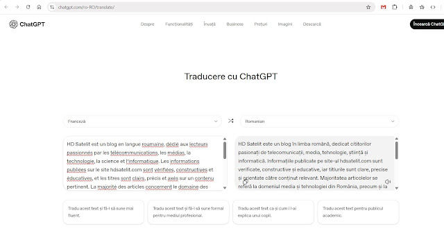 OpenAI lansează pagina ChatGPT Translate pentru traduceri prin AI, cu control asupra tonului și adaptare culturală