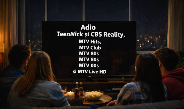 TeenNick România, CBS Reality și mai multe canale MTV dispar din grile; publicul se orientează spre streaming.