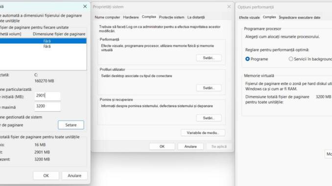 Cum funcționează pagefile-ul în Windows și când e indicat să-l lași pe automat pentru a asigura performanță și stabilitate