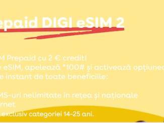 Digi Mobil lansează pachetul prepaid DIGI eSIM 2 dedicat tinerilor: 200 GB, minute și SMS-uri nelimitate pentru doar 2 euro