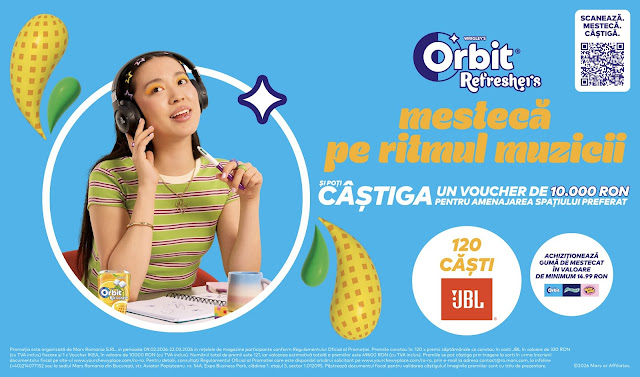 Mars dă startul tombolei Orbit Refreshers: câștigă un voucher de 10.000 RON și căști JBL